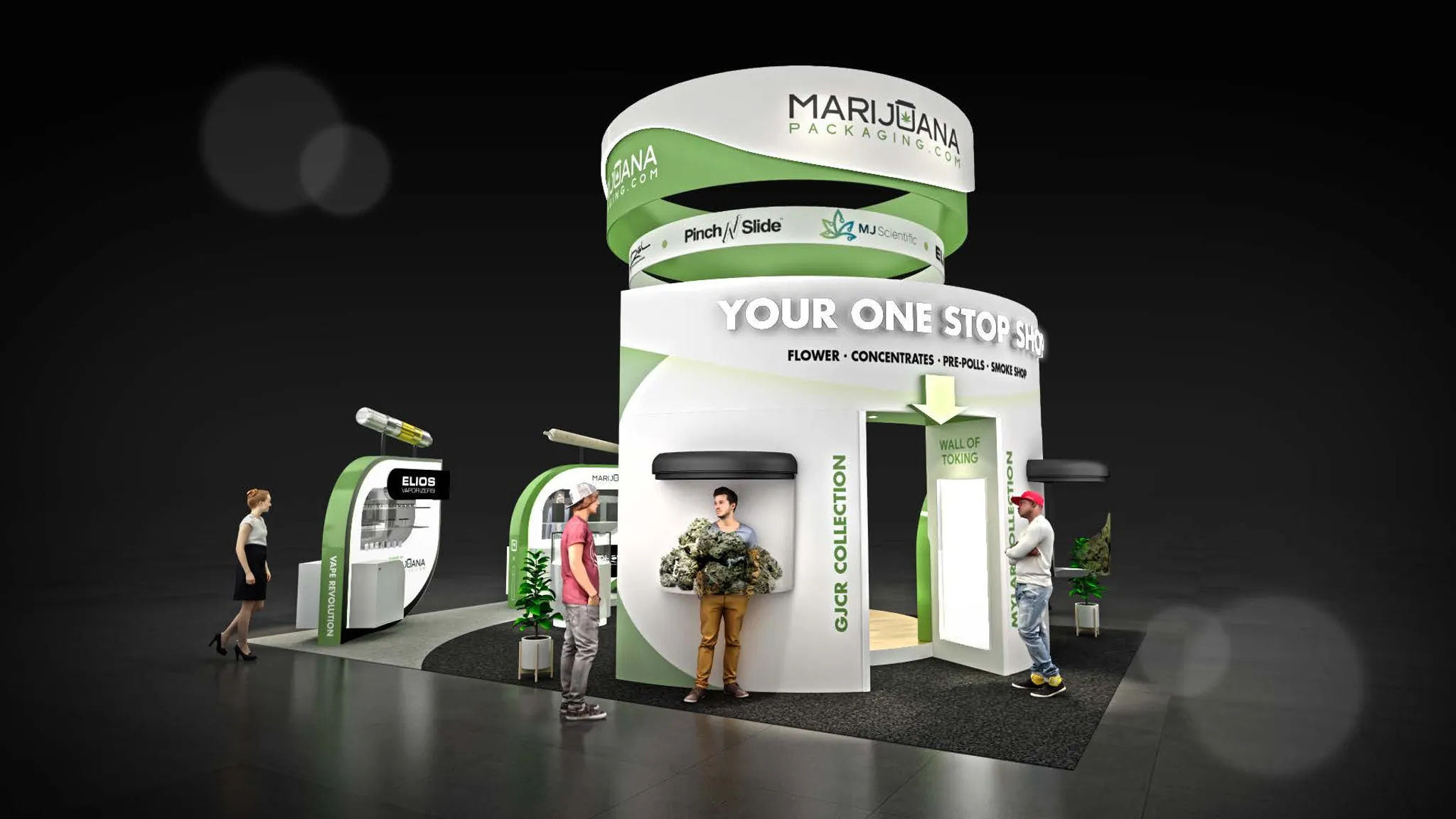 20x30 Island booth design by Reaction Space